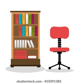 office bookcase isolated icon design, vector illustration  graphic 