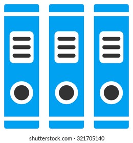 Office Books vector icon. Style is bicolor flat symbol, blue and gray colors, rounded angles, white background.