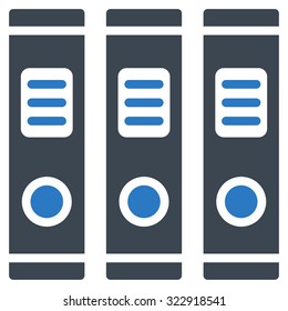 Office Books vector icon. Style is bicolor flat symbol, smooth blue colors, rounded angles, white background.