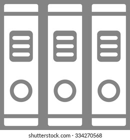 Office Books vector icon. Style is flat symbol, white color, rounded angles, gray background.