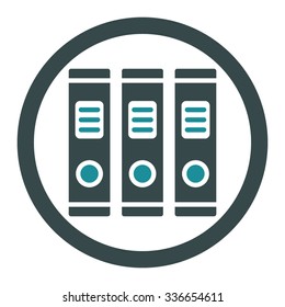 Office Books vector icon. Style is bicolor flat rounded symbol, soft blue colors, rounded angles, white background.