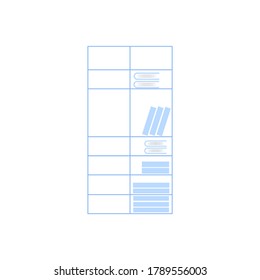 Office bookshelf flat color vector object. Data in pile on shelves. Public library books. School reach. Book storage isolated cartoon illustration for web graphic design and animation