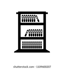 Office bookshelf Icon vector black