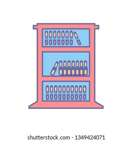 Office bookshelf Icon vector - Bookshelf sign