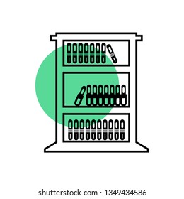 Office bookshelf Icon vector - Bookshelf sign