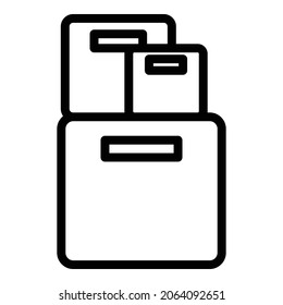 Icono del cuadro de diálogo de Office. Icono de vector de cuadro de oficina de esquema para diseño web aislado en fondo blanco