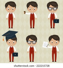 Office boys. Six different icons 