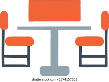Office Break Room Icon Depicting Relaxation, Perfect for Workplace Design Concepts
