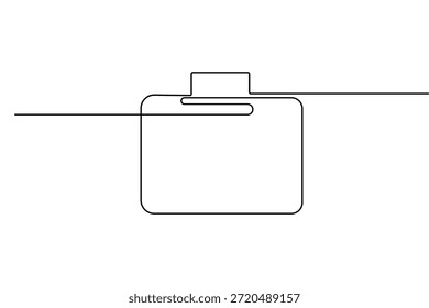Maletín de oficina en dibujo continuo de una línea y estilo minimalista aislar el icono de Vector de contorno
