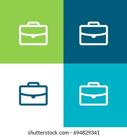 Office briefcase green and blue material color minimal icon or logo design
