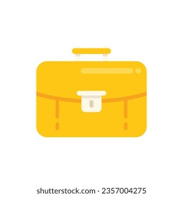 Office briefcase icon flat vector. Work bag. Document handle isolated