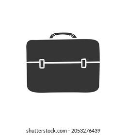 Office Briefcase Icon Silhouette Illustration. Bag Business Vector Graphic Pictogram Symbol Clip Art. Doodle Sketch Black Sign.