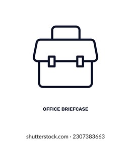 icono del maletín de oficina. Icono de maletín de oficina delgado de la moda y colección de cosas. Vector de contorno aislado en fondo blanco. El símbolo de maletín de oficina editable se puede usar en la web y en el móvil