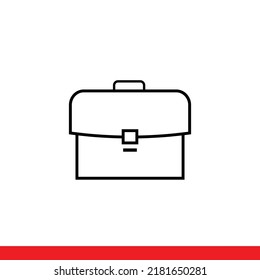 office briefcase, line icon vector