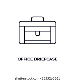 office briefcase outline icon. Linear vector from fashion concept. Thin line office briefcase icon isolated on white background