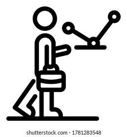 Icono de agente de Office. Icono del vector del agente de oficina de esquema para el diseño web aislado en fondo blanco