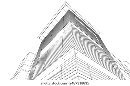 Renderizado 3d arquitectónico de edificios de oficinas
