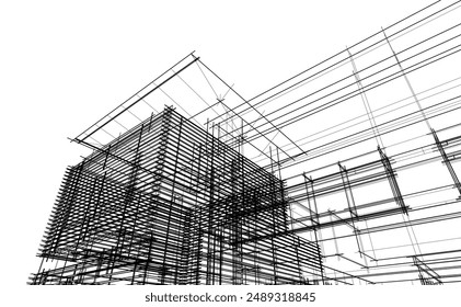 Office building architectural 3d rendering