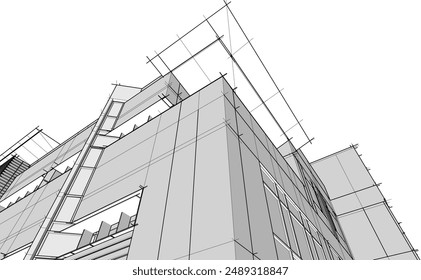 Renderizado 3d arquitectónico de edificios de oficinas