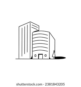 Office Building Architecture Vector Icon Illustration
