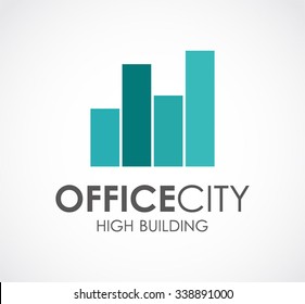 Office building of city abstract vector and logo design