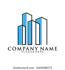 Office building concept logo design icon vector