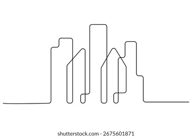 
Office building continuous one line drawing minimalist outline vector

