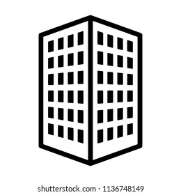 Office Building Or Corporate Company Headquarters Line Art Vector Icon For Real Estate Apps And Websites