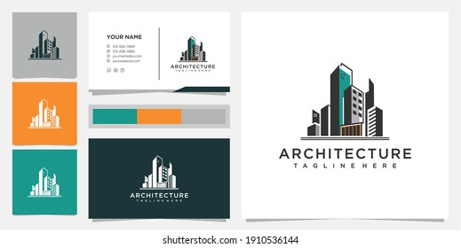 Office building creative symbol concept. Modern skyscraper logo concept