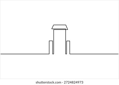 Diseño de edificio de oficinas dibujo de arte de una línea continua de Ilustración vectorial de arte de línea minimalista