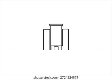 Diseño de edificio de oficinas dibujo de arte de una línea continua de Ilustración vectorial de arte de línea minimalista