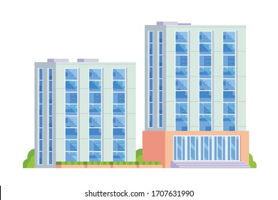 Office building. Flat design concept illustration.