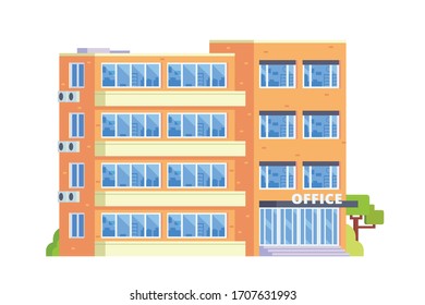 Office building. Flat design concept illustration.