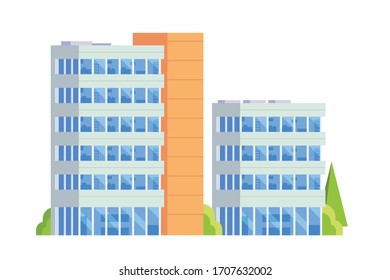 Office building. Flat design concept illustration.