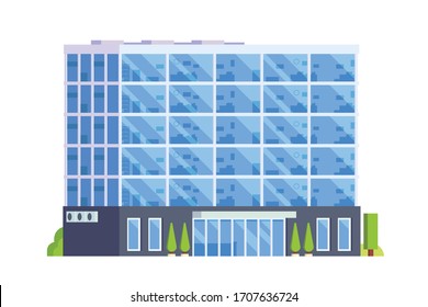 Office building. Flat design concept illustration.