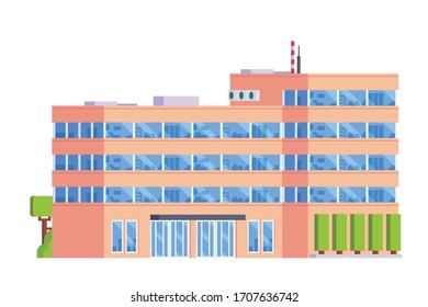 Office building. Flat design concept illustration.