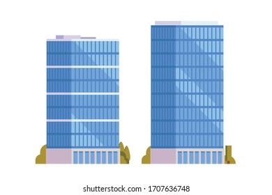 Bürogebäude. Flaches Design Concept Illustration.