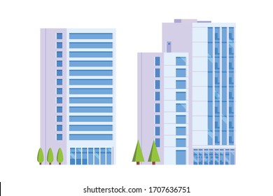 Office Building. Flat Design Concept Illustration.