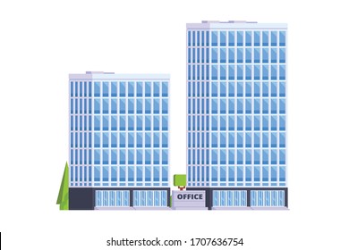 Office building. Flat design concept illustration.