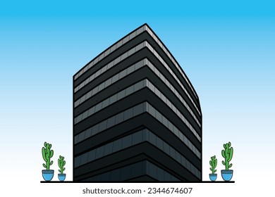 Office building flat design logo icon vector illustration. Company buildings in flat style. Building vector illustration.