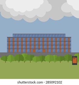 Office building flat illustration.