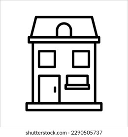 Office building flat vector icon isolated on white background.
