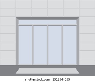 Office building with glass doors