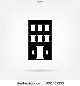Office building icon. Abstract architectural sign and symbol. Vector illustration.
