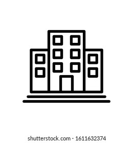 Office building icon, apartment, architecture sign vector illustration.