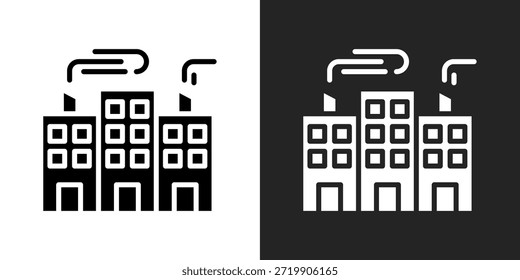 Office Building Icon In Black And White Glyph Style