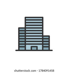 Office building icon. Color vector icon.
