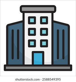 Office Building Icon Element For Design