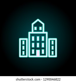 office building icon. Elements of Buildings in neon style icons. Simple icon for websites, web design, mobile app, info graphics
