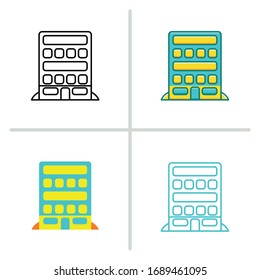 Icono de creación de Office. Ilustración de elemento gráfico con estilo diferente en fondo blanco. Ilustración vectorial. 